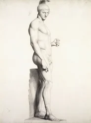 Sisakot viselő harcos, profilban, 1875-1878