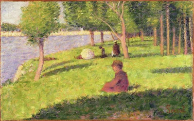 Ülő alakok, tanulmány a Vasárnap délután a La Grande Jatte-szigeten című képhez, 1884-85