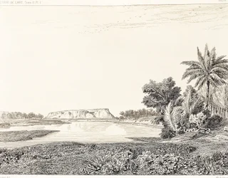 Irak, kilátás Babilonról, F, Thomas rajza Georges Perrot (1832-1914) és Charles Chipiez (1835-1901) metszetéből, Histoire de l