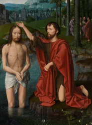 Részlet a Krisztus megkeresztelkedésének központi táblájáról, 1502-2008 körül (olaj, tábla)
