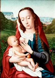 Szűz és gyermek festménye: Gerard David (1460-1523) Madrid, Musee Lazaro Galdiano