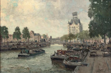 A view of the Witte Huis, Rotterdam (oil on canvas)   1417077   hu       hungarian Successfully Translated  Original: Gezicht op Montreux aan het Meer van Genève, in de verte de Dents du Midi Montreux et la Dent du Midi (title on object) Translat: Gezicht 