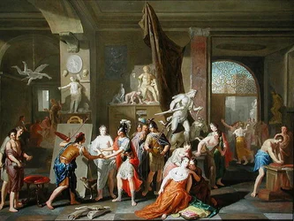 Apelles festékek Campaspe (olaj a panelen)