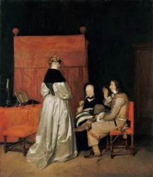 A gáláns beszélgetés Az apai intés, 1654 körül.