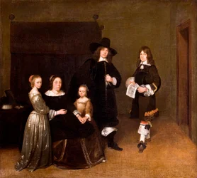 "" Családi portré "" (Család portréja) Gerard Ter Borch (vagy Terburg) festménye, a fiatalember (1617-1681) - 1656 - Olaj, vászon Méret 78x86,5 cm Hallwylska Museet, Stockholm