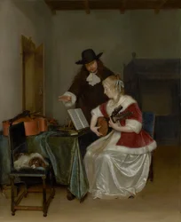 A zeneóra, 1668 körül (olaj, vászon)