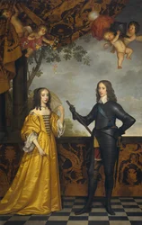 II. Vilmos (1626-1650), Orange hercege és felesége, Stuart Mária (1631-1660) kettős portréja.