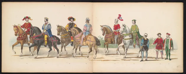 A leideni hallgatók maszkabálja, 1855 (9. tábla) A Leidsche Hoogeschool fennállásának 280. évfordulója alkalmából rendezett jelmezes felvonulás, amelyet a leideni diáktestület tagjai tartottak 1855. június 12-én, V. Károly belépését ábrázolva.