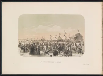 Korcsolyázás a Maas-on Rotterdamban, 1855 A Maas-korcsolyapálya (cím a tárgyon) Jégszórakozás a rotterdami Maason 1855 februárjában, feliratokkal (a sorozat címe a tárgyon)