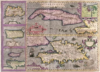 Kuba, Jamaica, Haiti, Puerto Rico (Karib-térség) (metszet