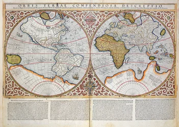 Két félgömbös világtérkép, 1587