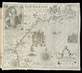 Új-Anglia térképe, a Historia Mundiból: vagy Mercator
