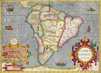 Dél-Amerika America Meridionalis: Gerardus Mercator atlaszából, 1633, 1936