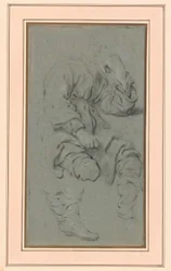 Ülő férfi tanulmánya az Illés próféta és a sunemi asszony a Kármel-hegyen című festmény egyik alakjához (Nemzeti Múzeum, Varsó, ltsz. M.Ob.551 MNW)