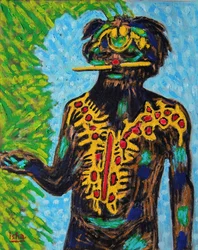 Aboriginal Shaman, 2020 (olaj, vászon)