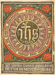 JHS monogram lángoló körben