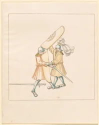Freydal, Maximilianus I. császár tornája és tornája: Gyalogharcok (Jousts) (III. kötet): 156. tábla