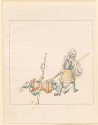 Freydal, Maximilian I. császár tornája és tornája: Gyalogharcok (Jousts) (III. kötet): 145. tábla