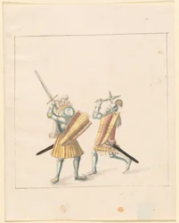 Freydal, Maximilianus I. császár tornája és tornája: Gyalogharcok (Jousts) (III. kötet): 155. tábla