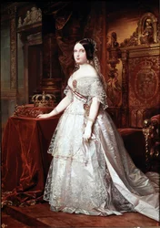 Isabelle de Bourbon (Isabel de Borbon) spanyol királynő portréja II (1830-1904) Német Hernandez Amores (1823-1894) festménye