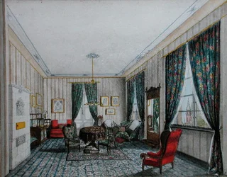 A Drawing Room Interior, 1855 körül (akvarell, papír)