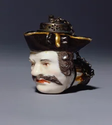 Schmiedel fejének mintájára készült meisseni portré pipatál, 1750 körül (porcelán)