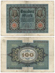 Százmárkás bankjegy, 1920 (recto and verso)
