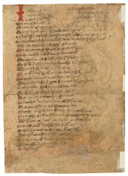 Egy levél a Das Spiegelbuchból, középfelnémet nyelven, Kelet-Svábország, valószínűleg Augsburg, 1470 körüli évek (tinta, papír)