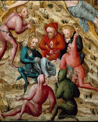 A passió oltárképe: A francia-német iskola „” játékosai” festménye. 15. századi Musee des Beaux Arts Besancon