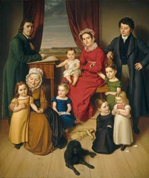 Egy művész és családja, 1830 körül (olaj, vászon)