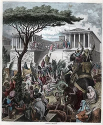 Őstörténelem. Görögország. Jupiter temploma Pergamonban. Német ... (metszet)