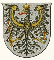 A Porosz Királyság, majd később Kelet-Poroszország tartomány címere, kb. 1898