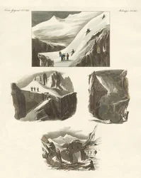 A Mount Blanc megmászásával kapcsolatban (színes metszet)