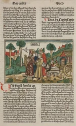 Dávid és a frigyláda, 15. század vége (kézzel színezett fametszet)
