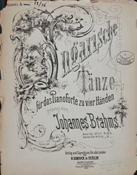Johannes Brahms (1833-1897) Magyar táncok frontképe (Ungarische Tanze)