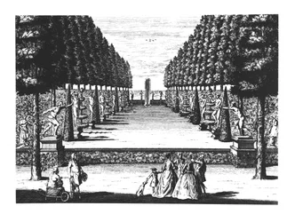 Garden Theatre Herrenhausenben, vésette Joost Van Sasse (1716-36)