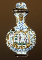 Német művészet: 18. századi illatosüveg (enamaille; chinoiserie színhelye)