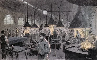 Imperial Wharf Kielben, Németországban, 1900 körül