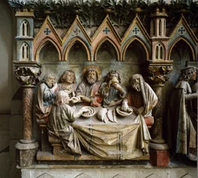La Cene A 13. századi német iskola magas domborműve. 1250 körül Szent Péter és Pál székesegyház, Naumburg, Németország