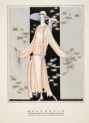 "Manöken", Johanna Marbach ruhájának reklámja, Styl, 1922-es kiadás (pochoir print)