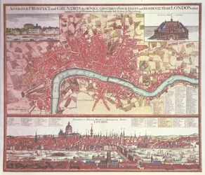 London térkép (színes gravírozás)