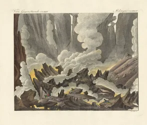 Szicíliai Etna (színes metszet)
