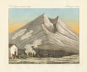 Szicíliai Etna (színes metszet)