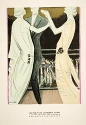 "Musik vom Anderen Ufer", Kuhnen estélyi ruhák reklámja, Styl, 1922-es kiadás (pochoir nyomtatás)