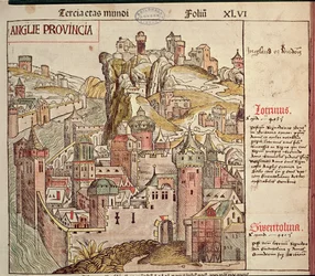 Régi London, a Nürnbergi Krónikából, Hartmann Schedel (1440-1514) 1493