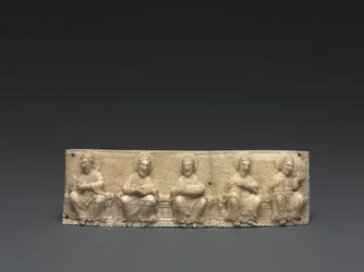 Emléktábla egy hordozható oltárról: Krisztus és az apostolok, Alsó-Rajna völgye, 1050-1100