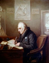 Alexander von Humboldt portréja az irodájában