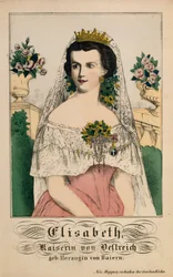 Bajor Erzsébet, osztrák császárnő portréja a Neuruppiner Bilderbogenből, 1860