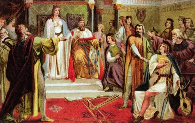 Képeslap Richard Wagner (1813-83) Tannhauser jelenetével, 1900 körül