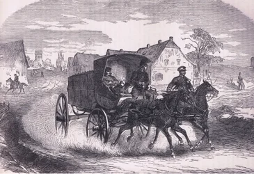 Porosz katonai poszt, Cassells History of the War Franciaország és Németország között, kiadó: Cassell and Company Limited, 1890 körül (litho)
